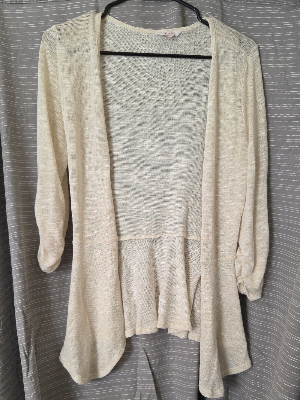Light Cream Open-Front Women's Cardigan Sweater